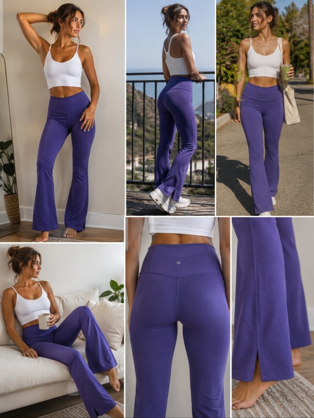 Athleta Purple Elation Split Flare Pants